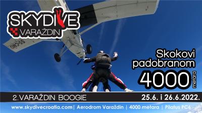 Panoramski letovi i skokovi padobranom s 4000 m u Varaždinu